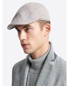 Casquette plate micro-motif blanc neige