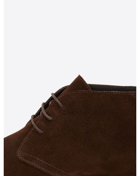 Bottines en cuir chocolat