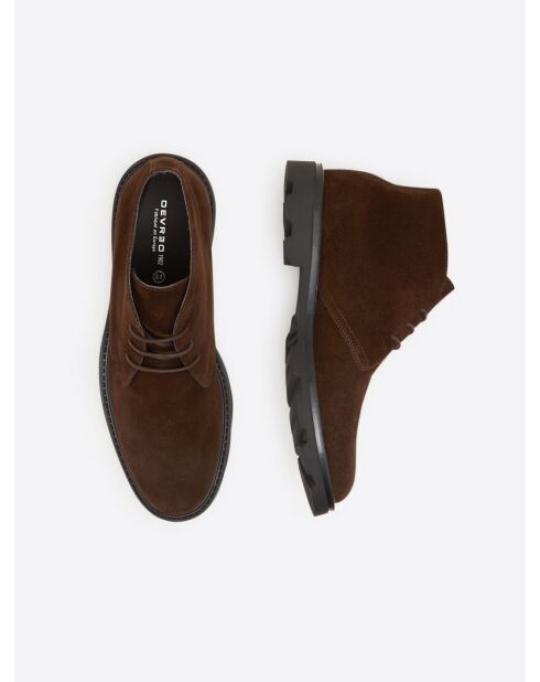 Bottines en cuir chocolat