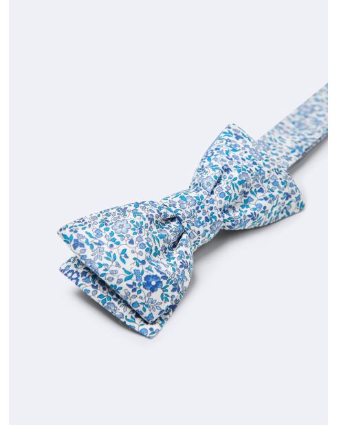 Papillon floreale in lino e cotone - Le Colonel celeste