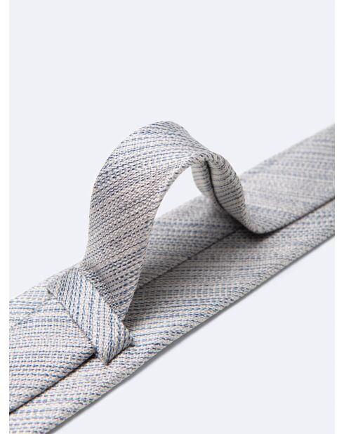 Lichtblauwe gestreepte stropdas van 100% zijde