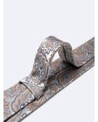 Cravate fantaisie en 100% Soie blanche