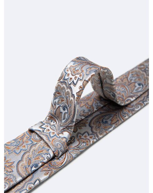 Cravate fantaisie en 100% Soie blanche