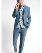 Veste de costume faux uni stretch bleu outremer