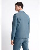 Veste de costume faux uni stretch bleu outremer