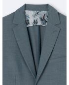 Veste de costume faux uni stretch bleu outremer