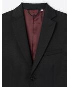 Veste de costume slim en jacquard noire