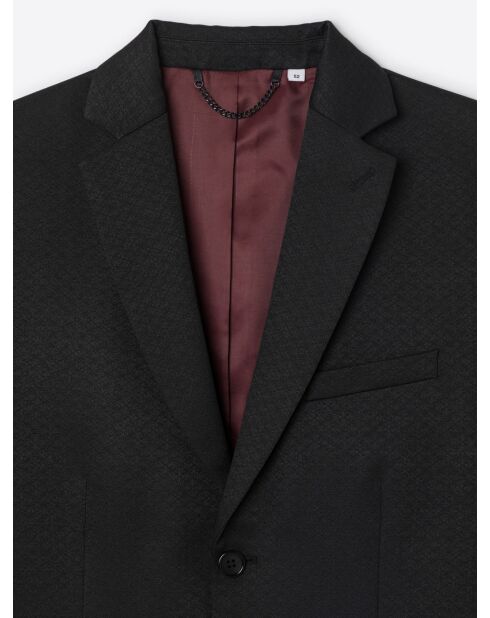 Veste de costume slim en jacquard noire