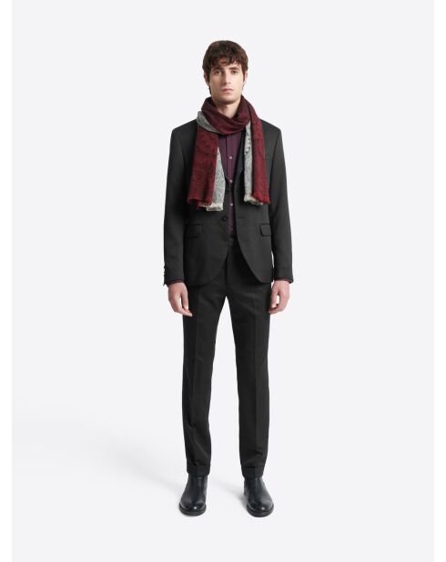 Veste de costume slim en jacquard noire