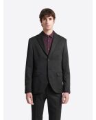 Veste de costume slim en jacquard noire