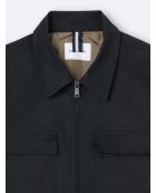 Blouson col chemise bleu capitaine