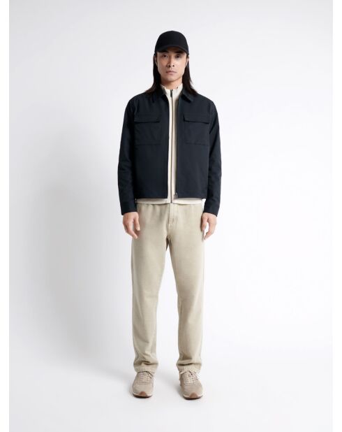 Blouson col chemise bleu capitaine