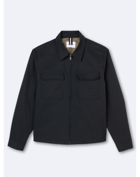 Blouson col chemise bleu capitaine