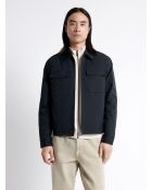 Blouson col chemise bleu capitaine