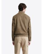 Veste casual à col teddy esprit suédine noisette