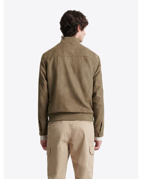 Veste casual à col teddy esprit suédine noisette