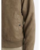 Veste casual à col teddy esprit suédine noisette