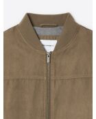 Veste casual à col teddy esprit suédine noisette