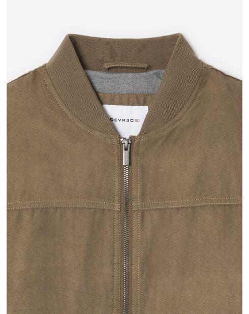 Veste casual à col teddy esprit suédine noisette