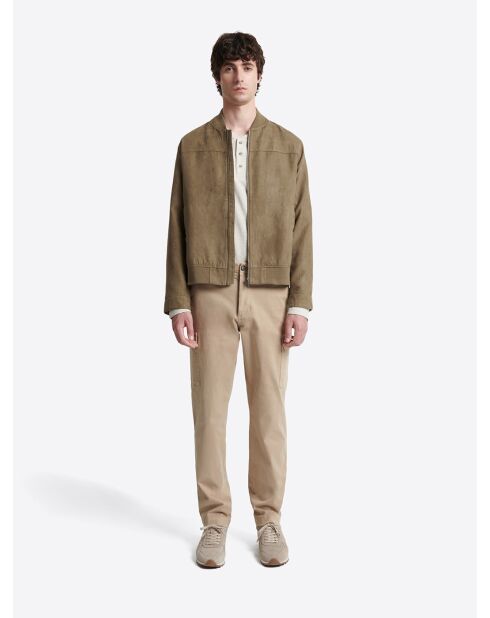 Veste casual à col teddy esprit suédine noisette