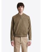 Veste casual à col teddy esprit suédine noisette