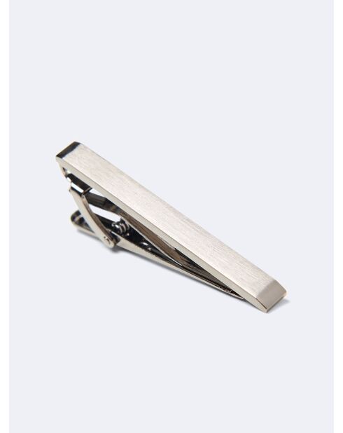 Pince à cravate argentée