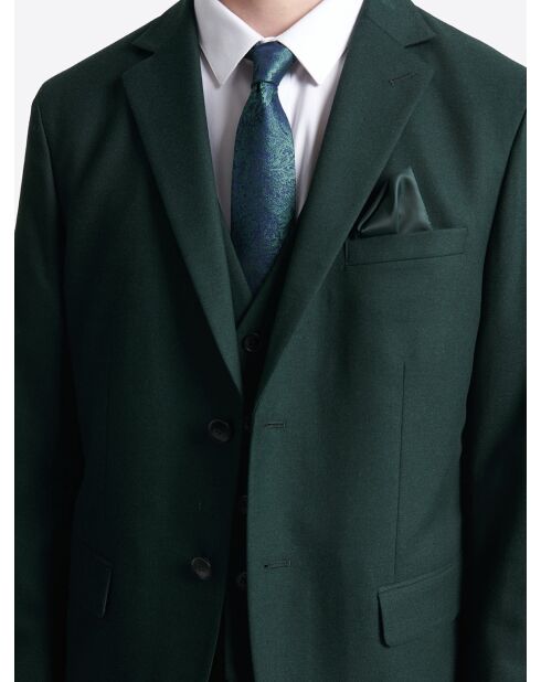 Veste de costume slim en flanelle vert profond