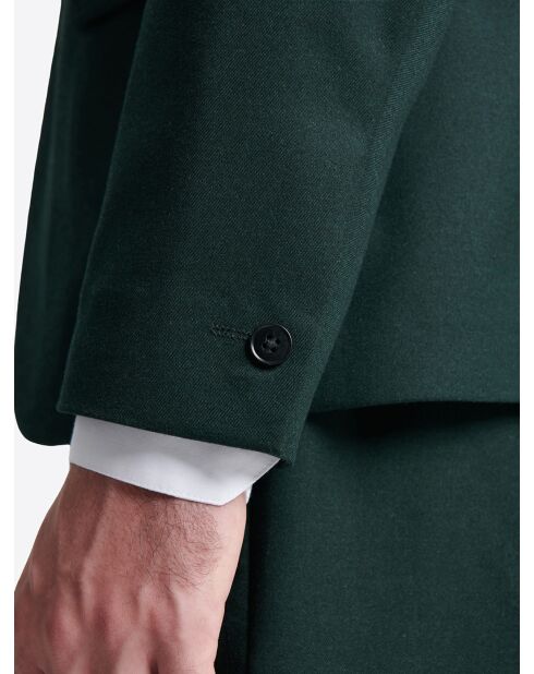 Veste de costume slim en flanelle vert profond