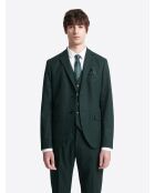 Veste de costume slim en flanelle vert profond