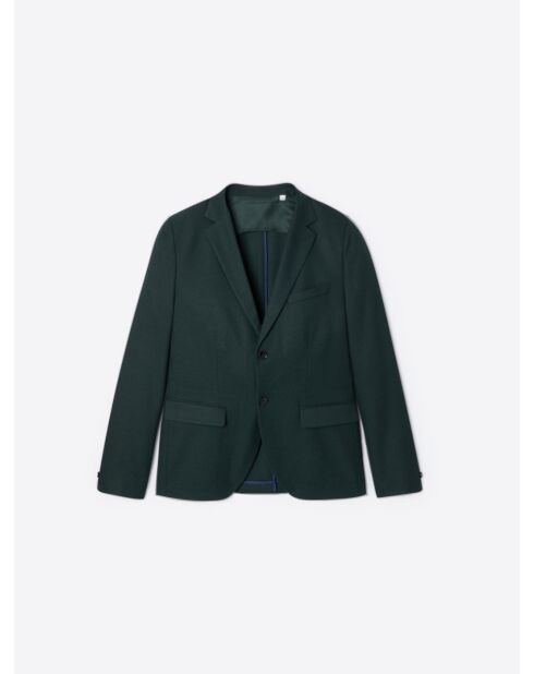 Veste de costume slim en flanelle vert profond