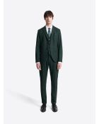 Veste de costume slim en flanelle vert profond