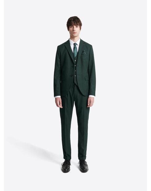 Veste de costume slim en flanelle vert profond