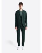 Veste de costume slim en flanelle vert profond