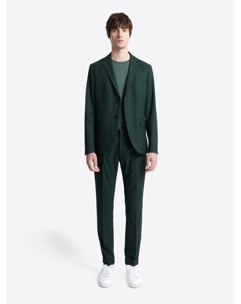 Veste de costume slim en flanelle vert profond