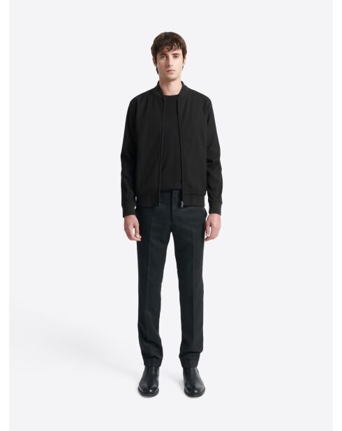 Sweat col teddy zippé noir