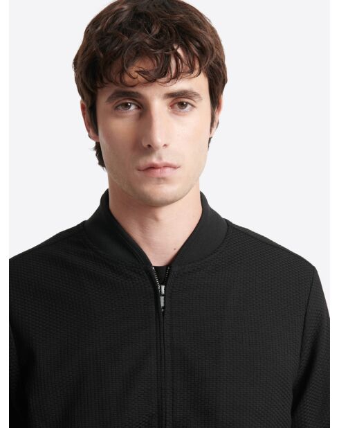 Sweat col teddy zippé noir