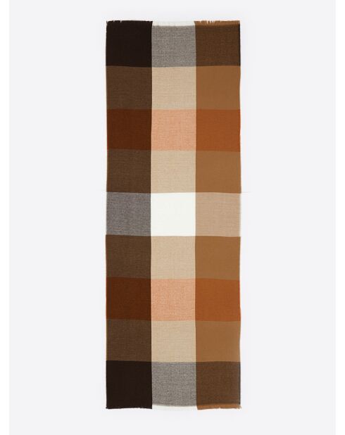 Echarpe à carreaux citrouille - 180x60 cm