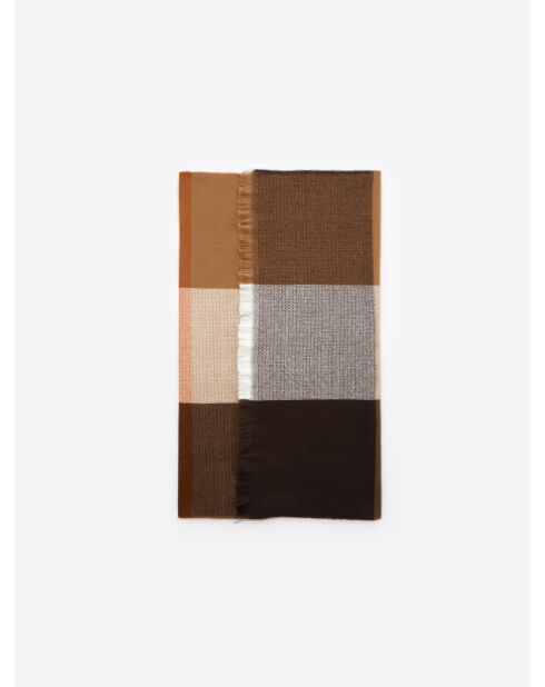 Echarpe à carreaux citrouille - 180x60 cm