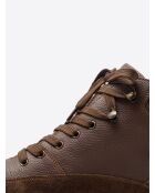 Bottines en cuir chocolat