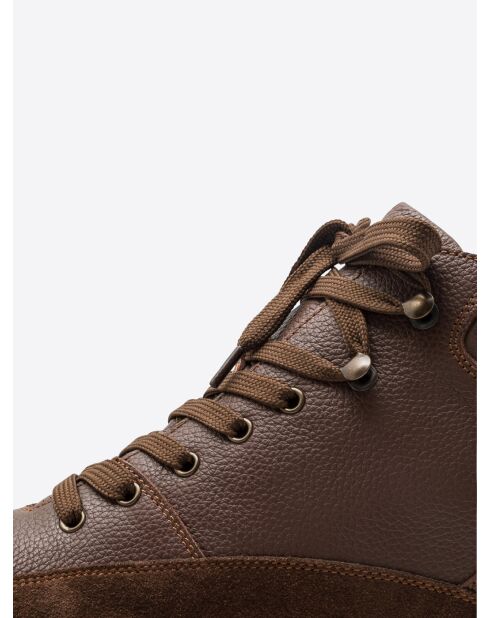 Bottines en cuir chocolat