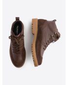 Bottines en cuir chocolat