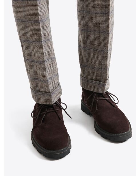 Bottines en cuir chocolat