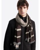 Echarpe fantaisie 100% viscose chocolat - 180x73 cm