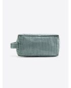 Trousse de toilette en velours vert mer