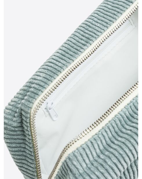 Trousse de toilette en velours vert mer