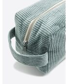 Trousse de toilette en velours vert mer
