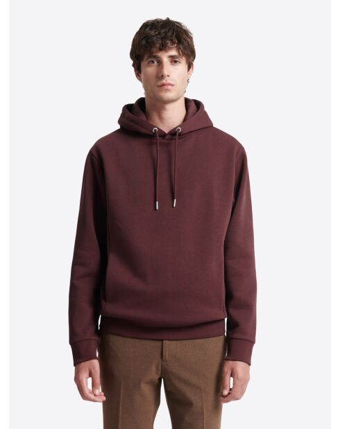 Sweat à capuche en coton figue