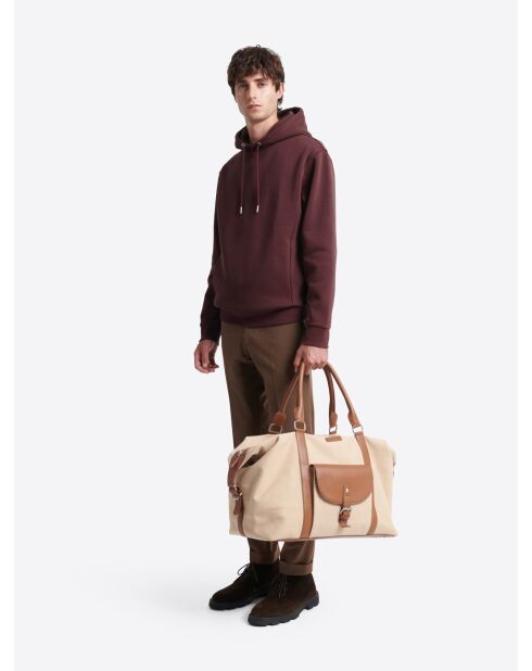 Sweat à capuche en coton figue