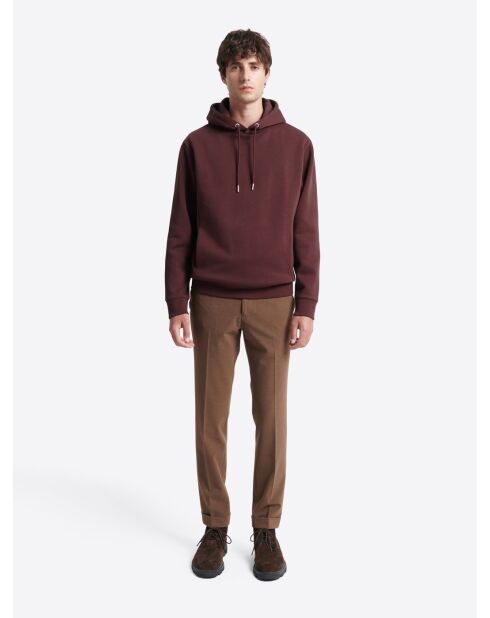 Sweat à capuche en coton figue