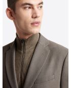 Veste de costume regular en flanelle taupe